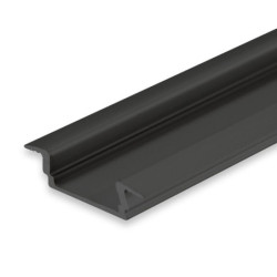 LED Einbauprofil DIVE12 FLAT Aluminium schwarz pulverbeschichtet RAL 9005, 300cm