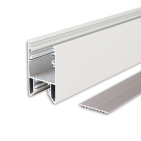 LED Leuchtenprofil HALON Aluminium weiß RAL 9003 300cm, Kühlstreifen schiebbar
