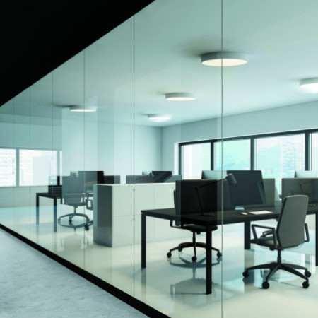 LED Deckenleuchte UGR unter 19 2H, weiß, 30W, IP44, DN400, ColorSwitch 2700|3000|4000K, DALI dimmbar