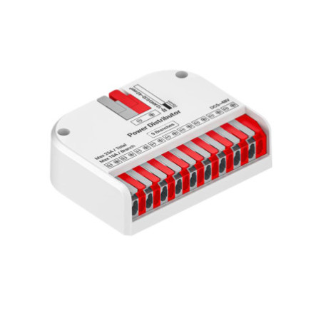PowerSplitter 2-pol. x 9, 5-48V DC, 0.5mm² - 3mm² (6-10A) auf 0.25 - 1,5mm² (3-10A), weiß, max. 25A