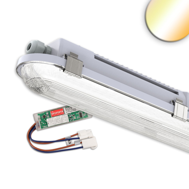 LED Wannenleuchte HEQ, 150cm, IP65, HF-Sensor, 35-60W, 160lm/W, 3000|3500|4000K, CRI80, DALI DT6