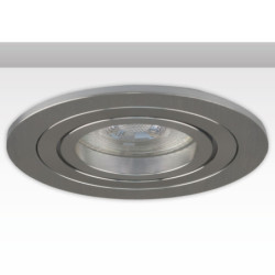 Einbaurahmen rund, Loch 80mm, Alu gebürstet + Alu gebürstet, für GU10/MR16 Spots