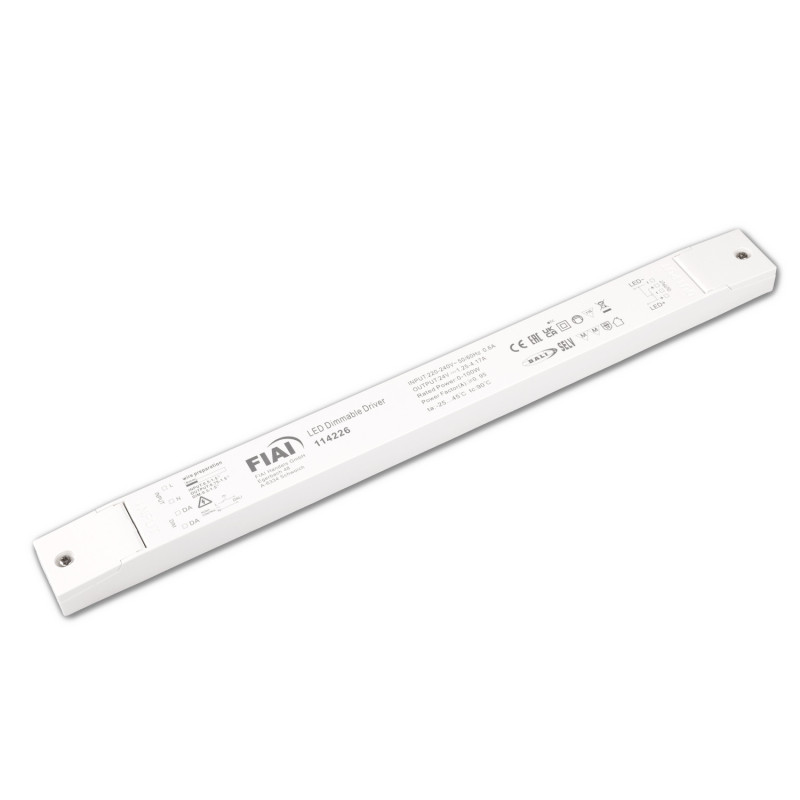 LED PWM-Leuchten-Trafo 24V/DC, 0-100W, Push/DALI dimmbar, flach, schmal