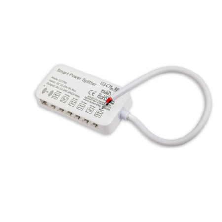 MiniAMP Power-Splitter 6-fach, Single Color, 12-24V DC, mit Master Sensor-Port, offenes Ende