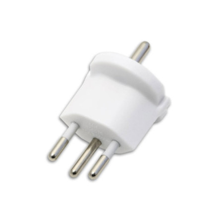 Fixadapter CH Typ 12 auf Schuko CEE 7/7, weiß, nicht demontierbar, 10A