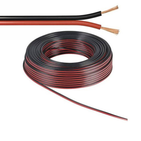 Kabel schwarz/rot 2x 0,5mm² H03VH-H YZWL AWG20, Meterware