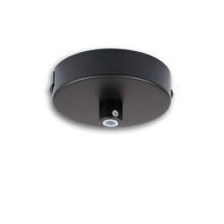 Deckenbaldachin rund, schwarz, für Kabel mit bis zu max. 9,8mm Manteldurchm.