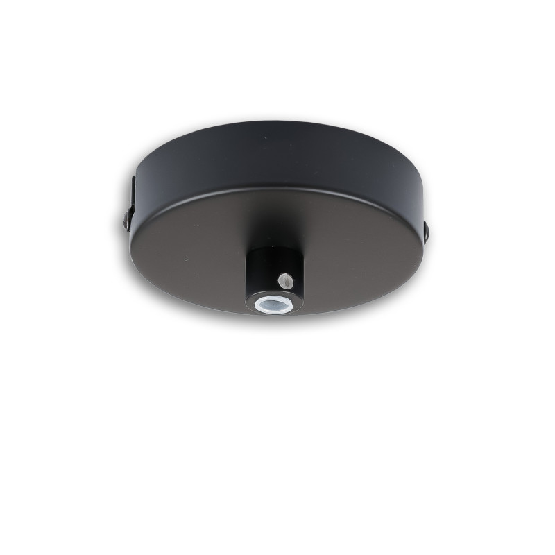 Deckenbaldachin rund, schwarz, für Kabel mit bis zu max. 9,8mm Manteldurchm.