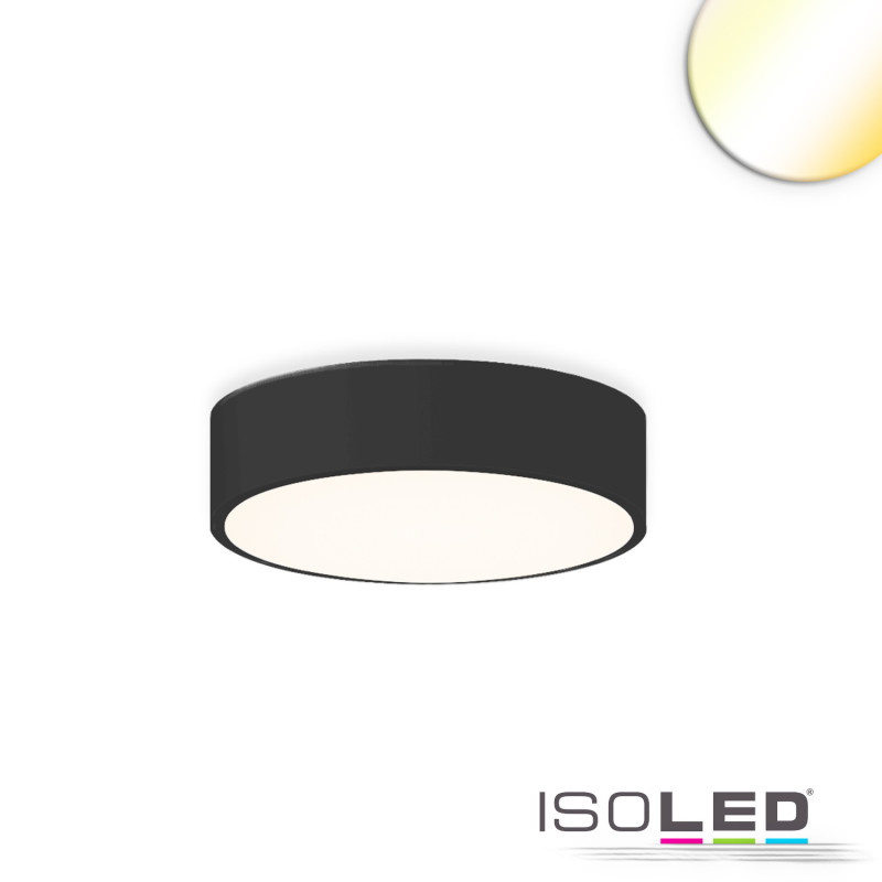 LED Deckenleuchte UGR unter 19 2H, schwarz, 30W, IP44, DN400, ColorSwitch 2700|3000|4000K, DALI dimmbar