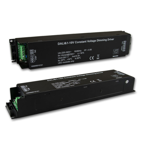 LED PWM-Trafo 24V/DC, 0-200W, IP20, 1-10V/Push/DALI-2 dimmbar
