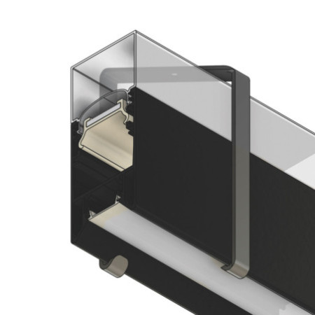 Montagebügel Z64 für Leuchtenprofil HALON zur Deckenanbau-Montage, 2 STK, silber