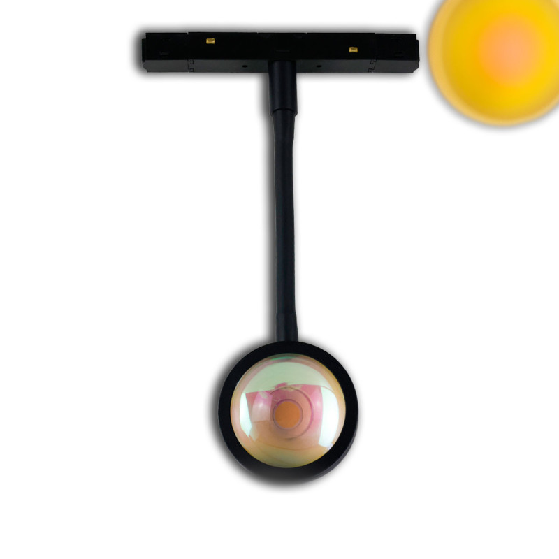 Track48 Leuchte Sunglow flexible schwarz 5,5W, 160°, 48V DC, 2000K, DALI dimmbar
