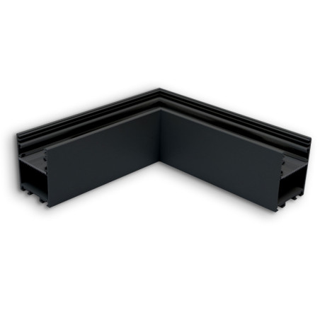 LAMP30V2 90° Eck, geschweißt, 120x120mm, schwarz RAL 9005, exkl. Cover