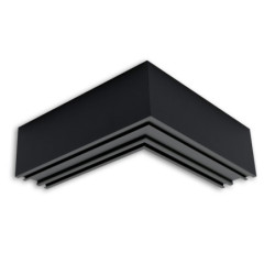 LAMP30V2 90° Eck, geschweißt, 120x120mm, schwarz RAL 9005, exkl. Cover
