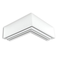LAMP30V2 90° Eck, geschweißt, 120x120mm, weiß RAL 9003, exkl. Cover