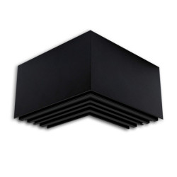 LAMP40 90° Eck, geschweißt, 140x140mm, schwarz RAL 9005, exkl. Cover