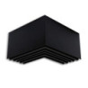 LAMP40 90° Eck, geschweißt, 140x140mm, schwarz RAL 9005, exkl. Cover