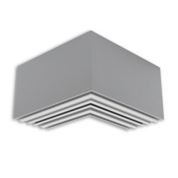 LAMP40 90° Eck, geschweißt, 140x140mm, silber pulverbeschichtet, exkl. Cover