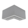 LAMP40 90° Eck, geschweißt, 140x140mm, silber pulverbeschichtet, exkl. Cover