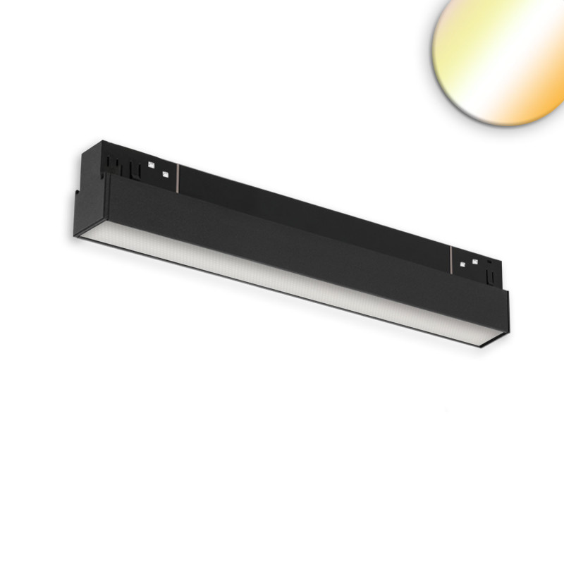 Track48 Linearleuchte 30cm schwarz, 10W, 120°, 48V, 1800-4000K, CRI90, prismatisch, Line+, DALI DT8