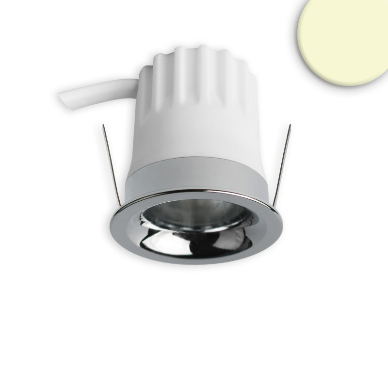 LED Einbaustrahler BACK32, alu glänzend, rund, 5W, CRI90, 3000K, rückversetzt, Honeycomb, dimmbar