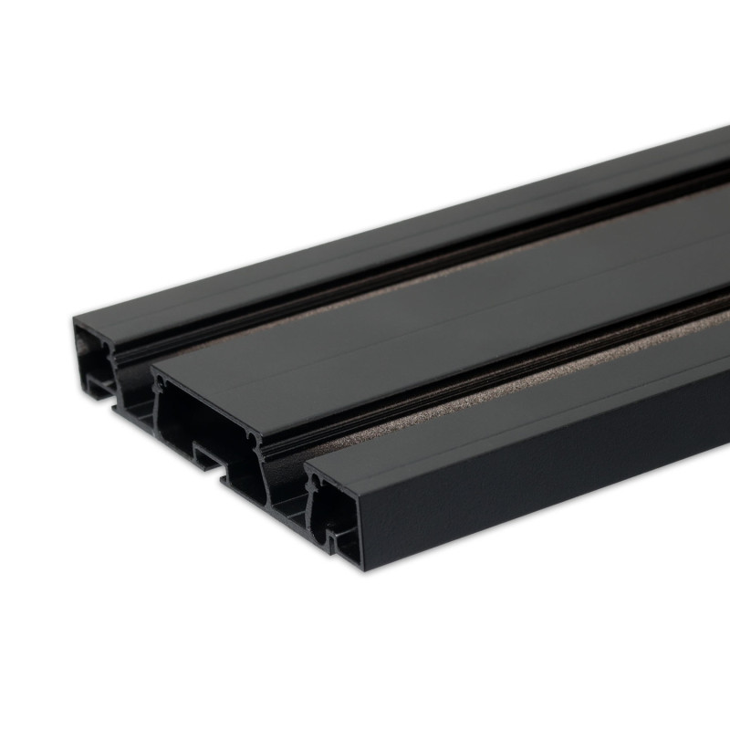 Gardinenprofil Curtain10 DOUBLE, schwarz RAL9005, 200cm