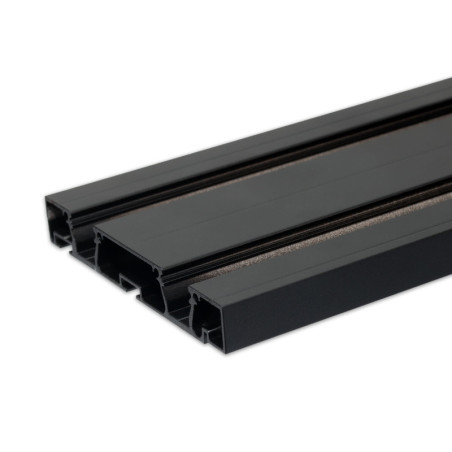 Gardinenprofil Curtain10 DOUBLE, schwarz RAL9005, 200cm