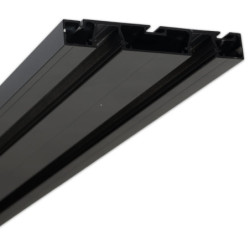 Gardinenprofil Curtain10 DOUBLE, schwarz RAL9005, 200cm