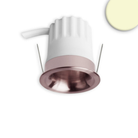 LED Einbaustrahler BACK32, rosegold, rund, 5W, CRI90, 2700K, rückversetzt, Honeycomb, dimmbar