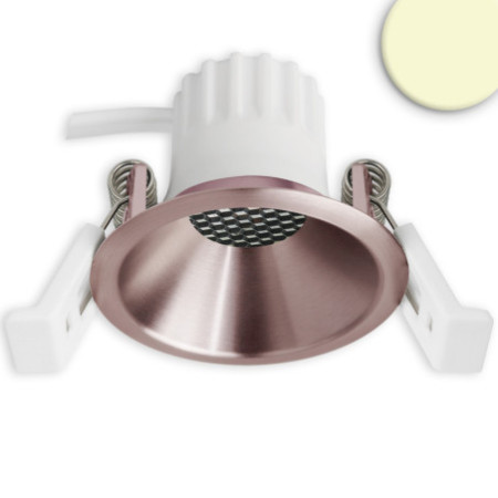 LED Einbaustrahler BACK45, rosegold, rund, 5W, CRI90, 3000K, rückversetzt, Honeycomb, dimmbar