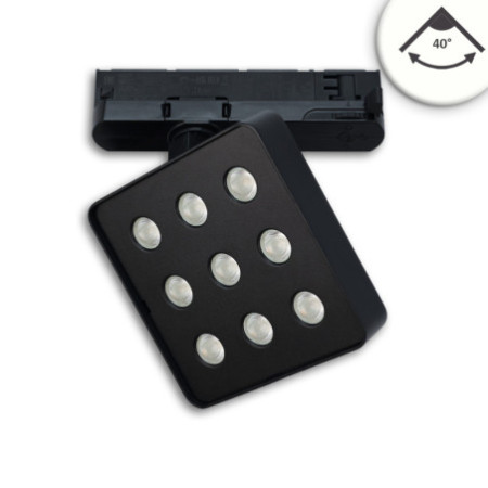 3-Phasen Schienenstrahler MATRIX, 20W, 40°, schwarz, 4000K, UGR unter 19