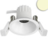 LED Einbaustrahler BACK45, weiß matt, rund, 5W, CRI90, 3000K, rückversetzt, Honeycomb, dimmbar