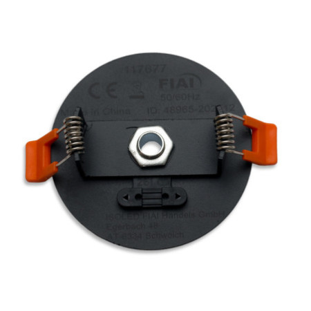 Einbau Deckenbaldachin rund, max. 68mm Ausschnitt, AD 85mm, max. 9mm Kabeldurchm, schwarz