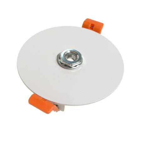 Einbau Deckenbaldachin rund, max. 68mm Ausschnitt, AD 85mm, max. 9mm Kabeldurchm, weiß