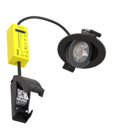 LED Einbaustrahler Sphere-68 schwenkbar, 6W, 40°, 2700|3000|4000K, CRI90, schwarz, dimmbar