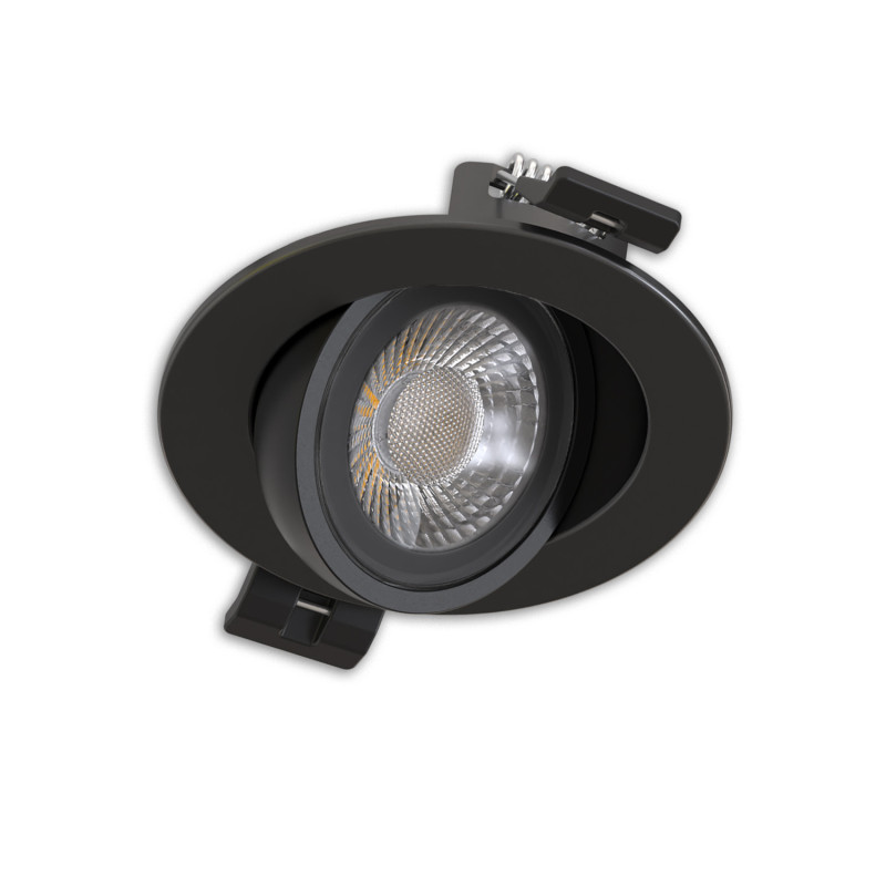 LED Einbaustrahler Sphere-68 schwenkbar, 6W, 40°, 2700|3000|4000K, CRI90, schwarz, dimmbar