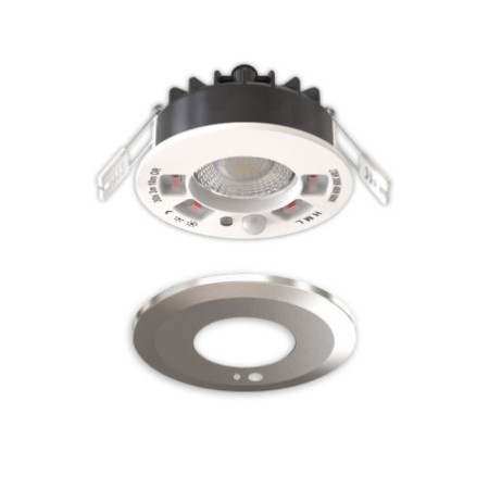 LED Einbaustrahler Vario-68 mit PIR-Sensor 6W, 60°, 2700|3000|4000|6000K, IP65, CRI90, chrom