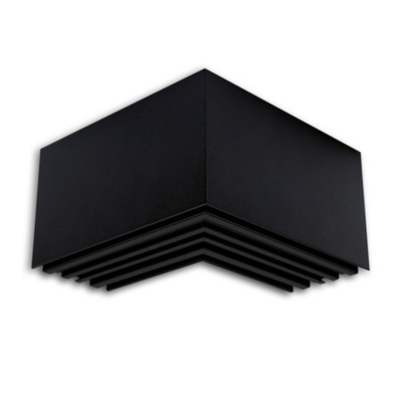 LAMP40 90° Eck, geschweißt, 140x140mm, schwarz RAL 9005, exkl. Cover