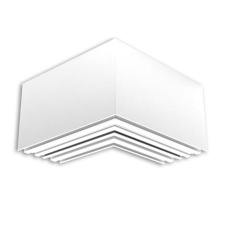 LAMP40 90° Eck, geschweißt, 140x140mm, weiß RAL 9003, exkl. Cover
