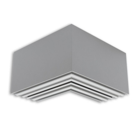 LAMP40 90° Eck, geschweißt, 140x140mm, silber pulverbeschichtet, exkl. Cover
