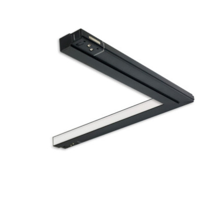 Track48 Eckleuchte vertikal schwarz, 20W, 120°, 48V, 3000K, CRI90, prismatisch, Line+