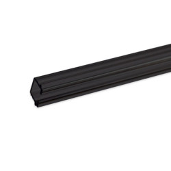 Gardinen-Inlay schwarz, Innenformat B gleich 9.7 H gleich 6.5mm Schlitz 6mm, 100cm