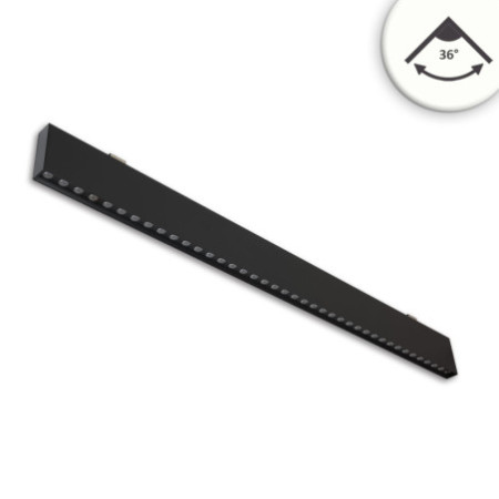 LED Hängeleuchte Raster UGR unter 19, 36°, 120cm, schwarz, 30W, 4000K, DALI dimmbar