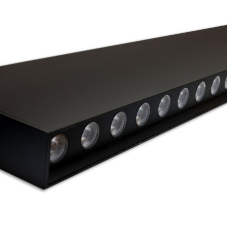LED Hängeleuchte Raster UGR unter 19, 36°, 120cm, schwarz, 30W, 4000K, DALI dimmbar