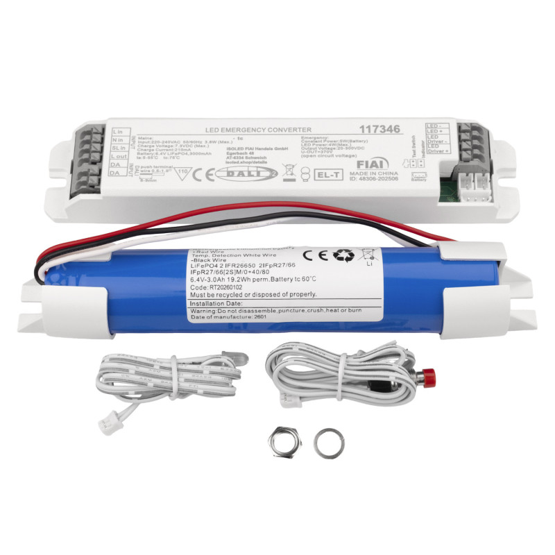 Notstrom-Akkumodul LiFePO4 EL-T Selftest 3000mAh, 5W (20-300 V), DALI DT1
