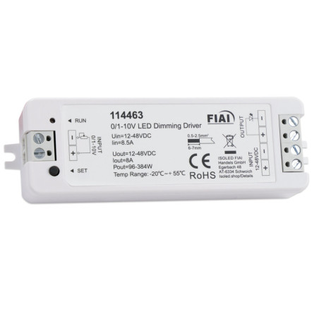 0/1-10V Input, PWM-Dimmer, 1 Kanal, 12-36V DC 8A, 48V DC 4A