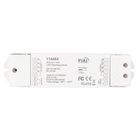 1xPush / 4x1-10V Input zu 4 Kanal PWM Output, 12-48V DC 4x5A