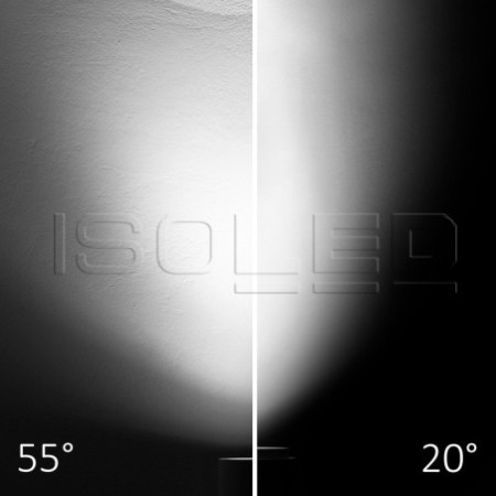3-Phasen Schienenstrahler fokussierbar, 8W, 20°-55°, weiß matt, 4000K, dimmbar