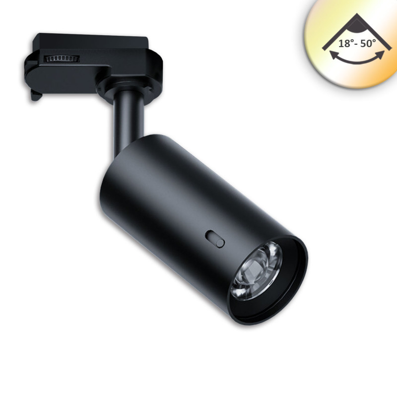 3PH Strahler SELECT 8W UGR unter 19, 18°-50°, schwarz, ColorSwitch 2700-5000K, CRI90, dimmbar
