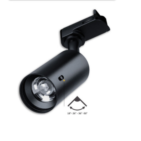 3PH Strahler SELECT 8W UGR unter 19, 18°-50°, schwarz, ColorSwitch 2700-5000K, CRI90, dimmbar